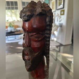 Jamaican Artisan Carved Wooden Bust